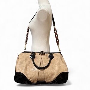 Louis Vuitton Stephen Bag Ivory Embossed Calfskin w/ Patent & Lucite Strap